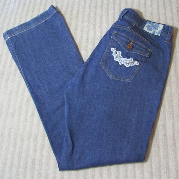 Z Cavaricci Hi Waist Embellished Boot Cut Jeans - Picture 4 of 10